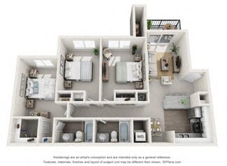3 bedroom floor plan  the residences at